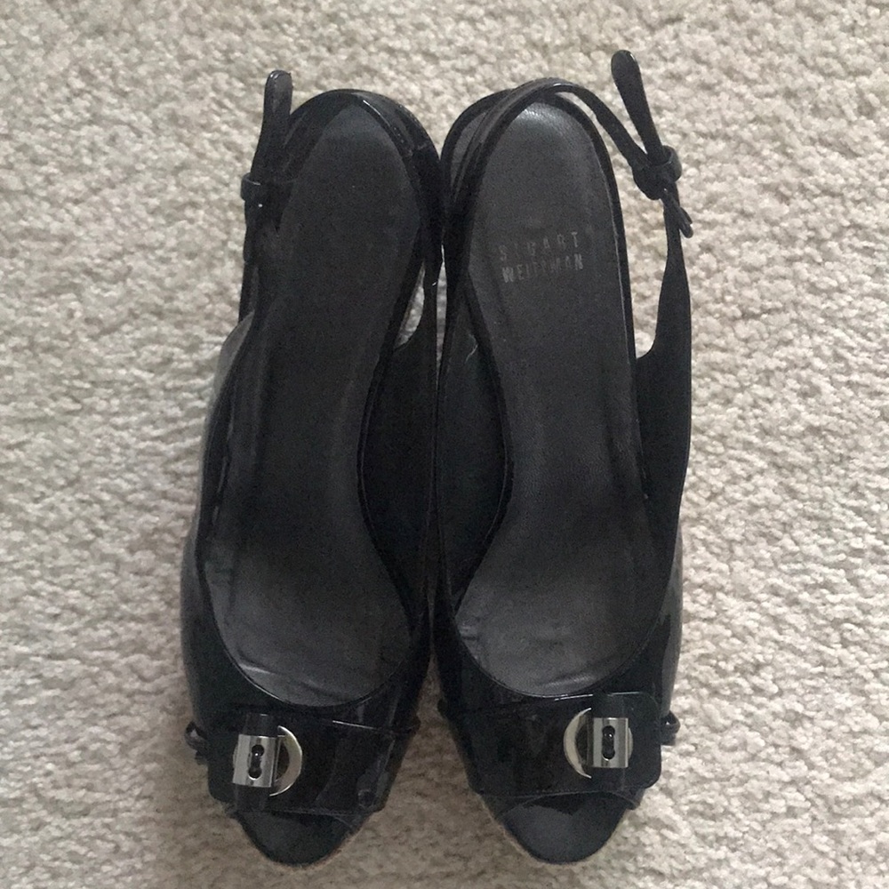 Stuart Weirzman 4 inch wedge sling back heels